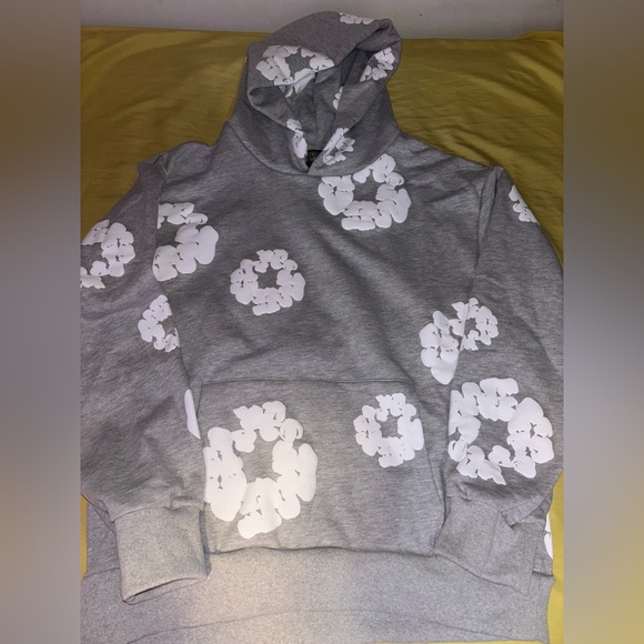 Denim Tears hoodie gray and white